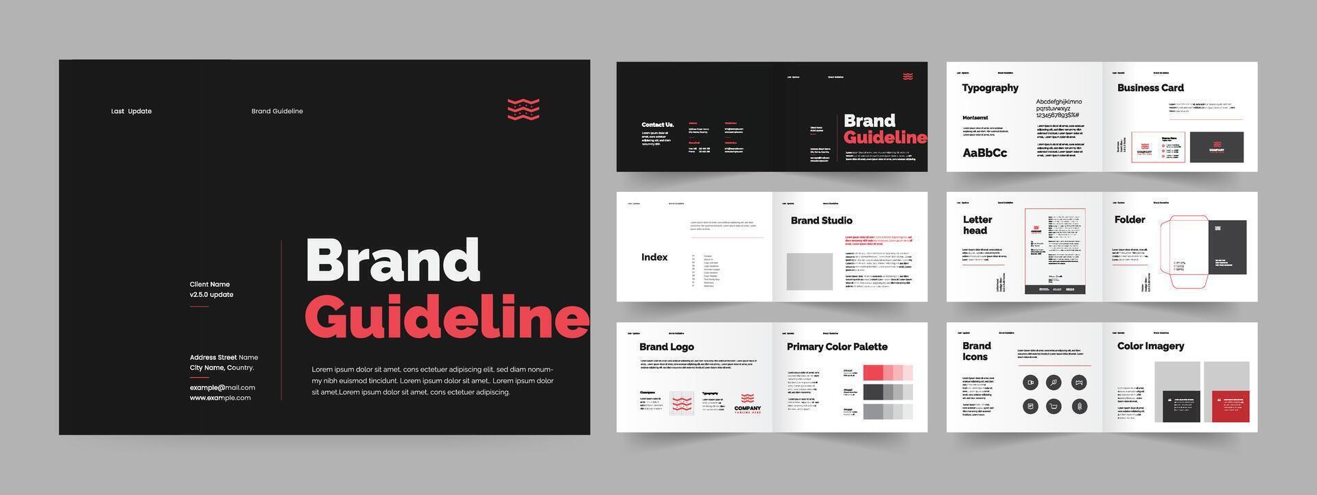 Landscape brand guideline design, Brand manual presentation vector