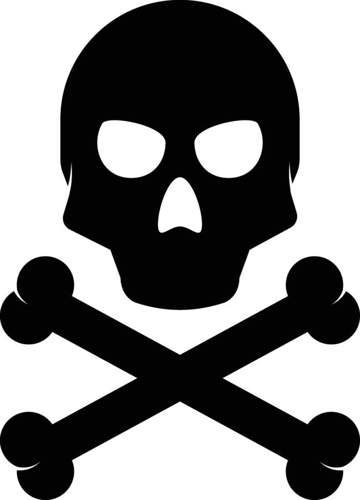 Human Skull and Crossbones Icon vector