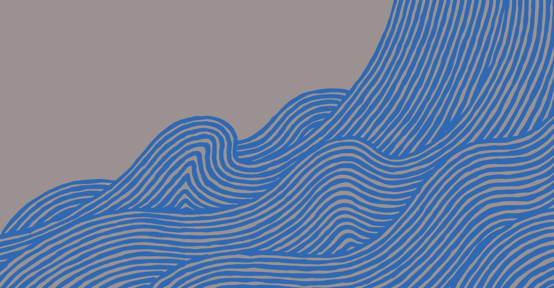 An artistic, hand drawn abstract wave pattern with fluid lines and gentle curves, Japanese style calm and natural motion, perfect for backgrounds, textiles, and modern design projects vector