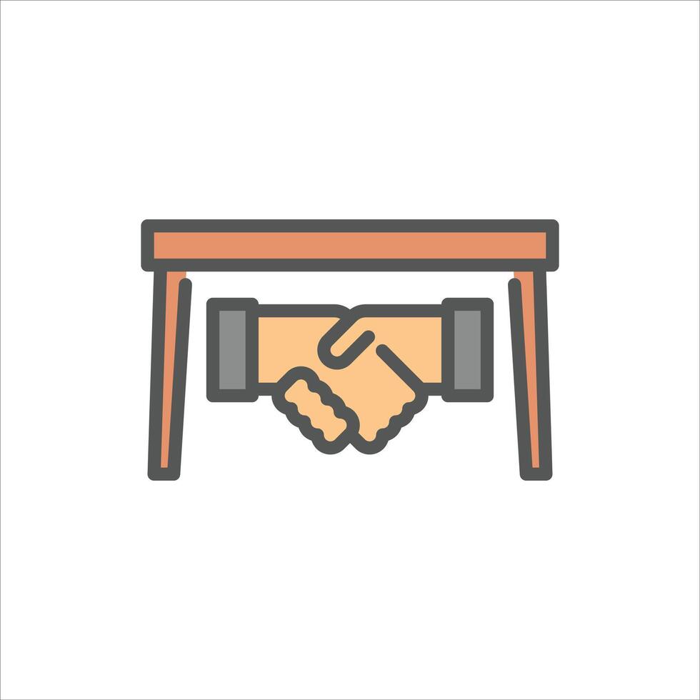 Collusion filled outline icon. corruption scandal color line illustration. vector