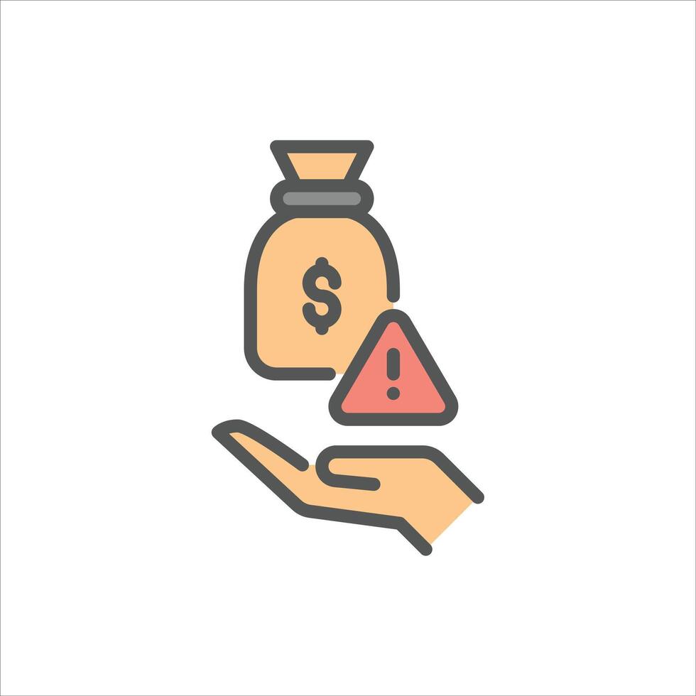 Illegal Money filled outline icon. corruption color line illustration. vector