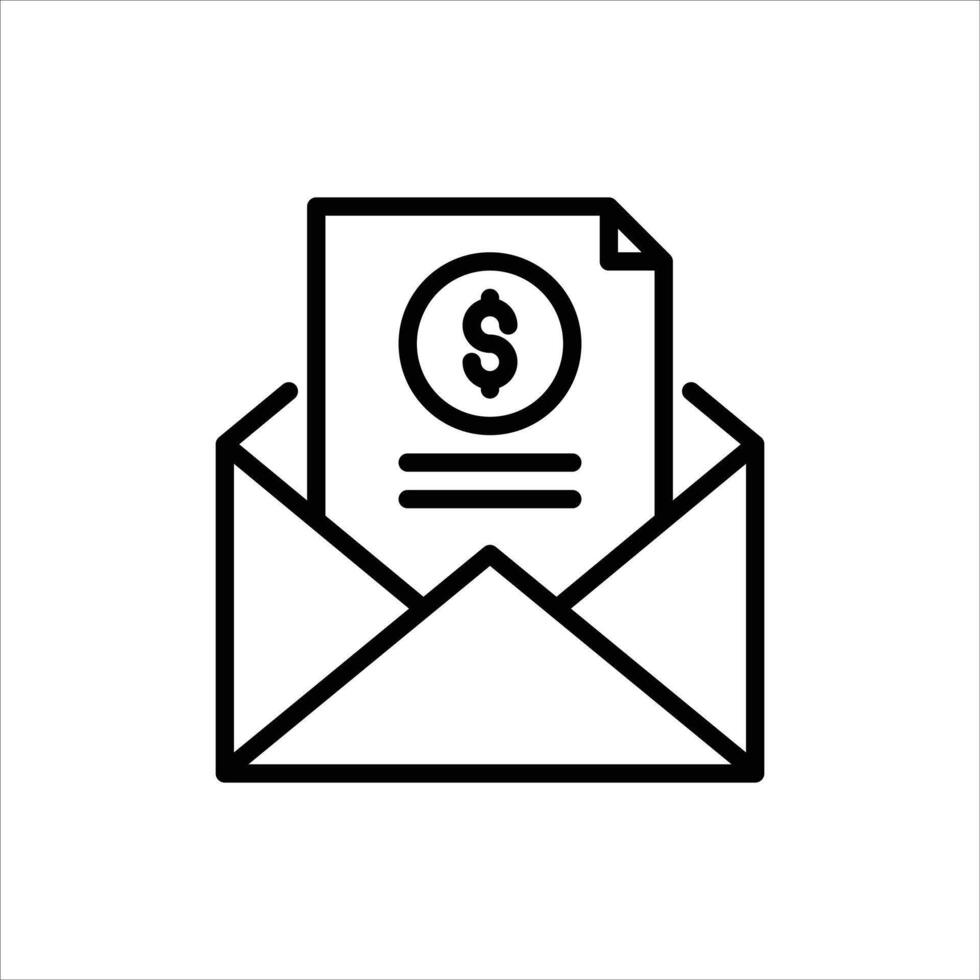 envelope bribe outline icon. corruption black line illustration. vector