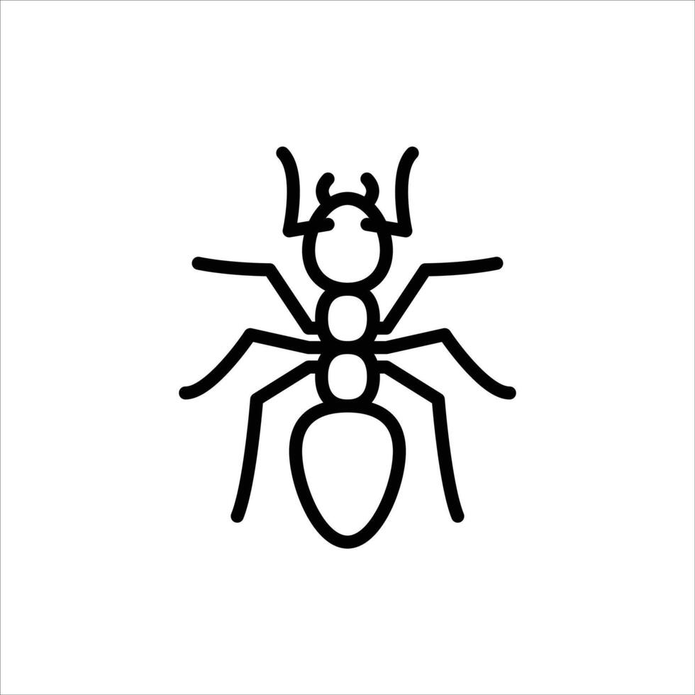 ant outline icon. insect black line illustration. vector