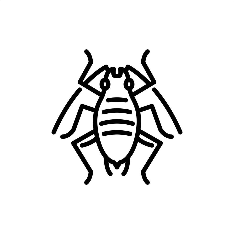 aphid outline icon. insect black line illustration. vector