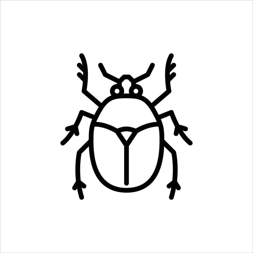 bug outline icon. insect black line illustration. vector