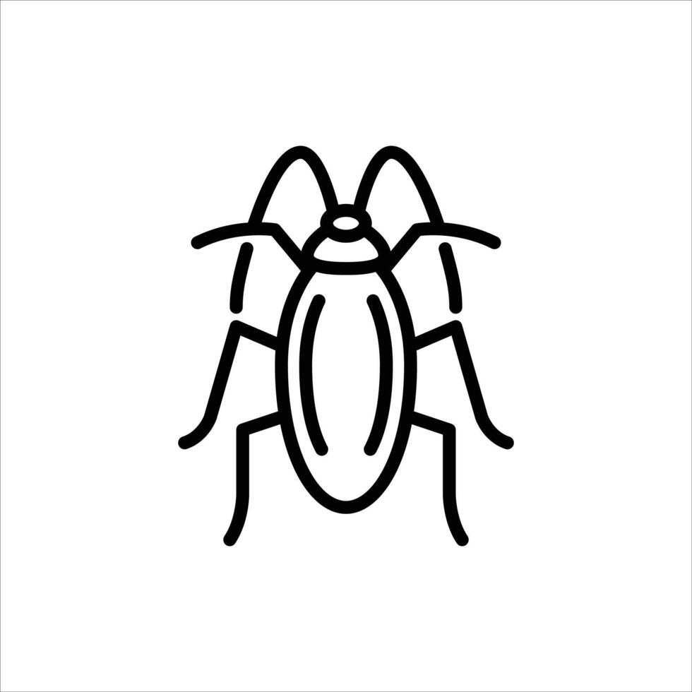 cockroach outline icon. pest black line illustration. vector