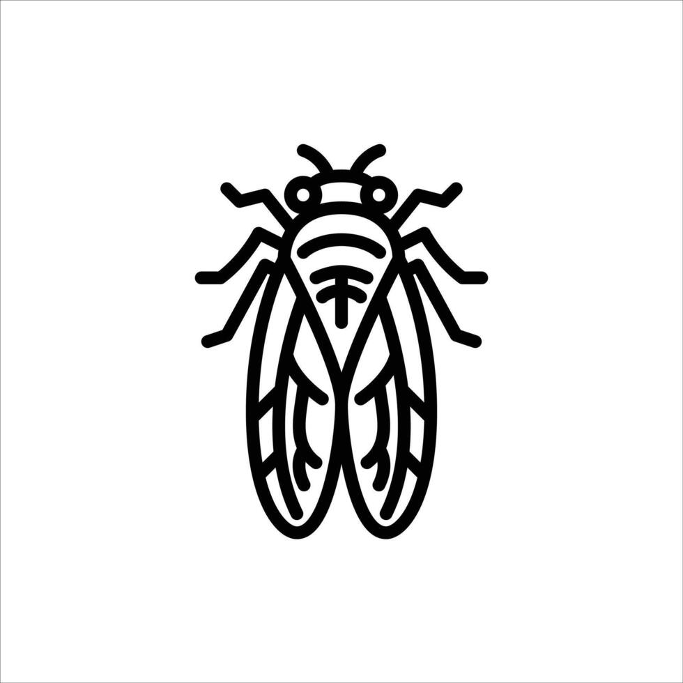 cicada outline icon. insect black line illustration. vector