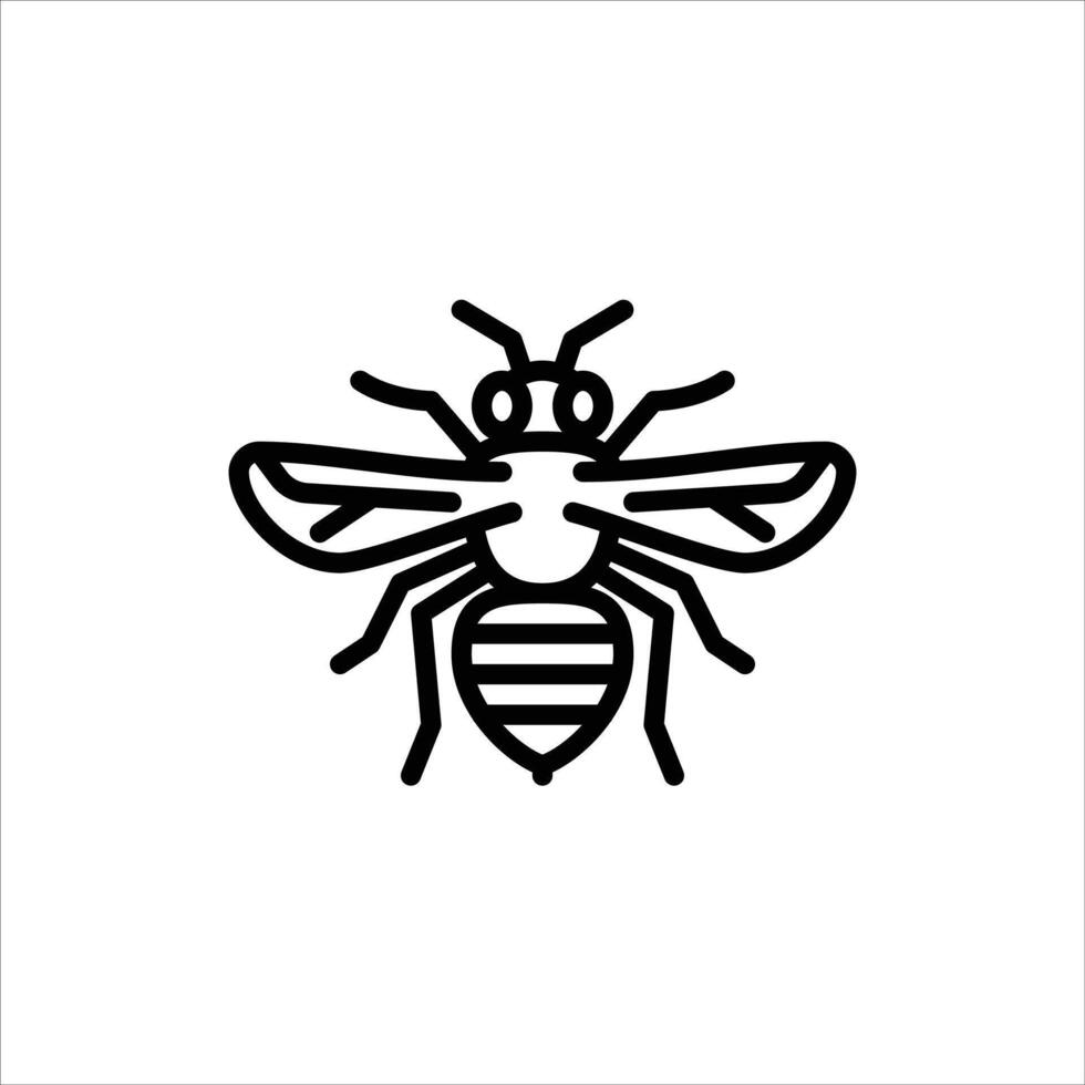 honey bee outline icon. bee black line illustration. vector