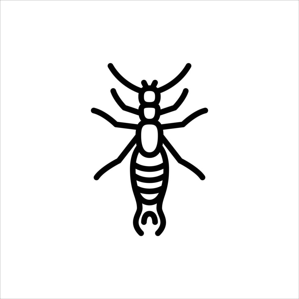 earwigs outline icon. insect black line illustration. vector