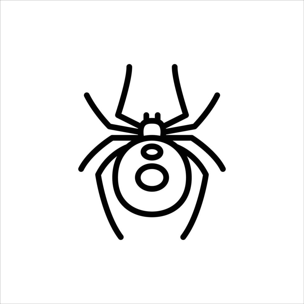 spider outline icon. black widow spider black line illustration. vector
