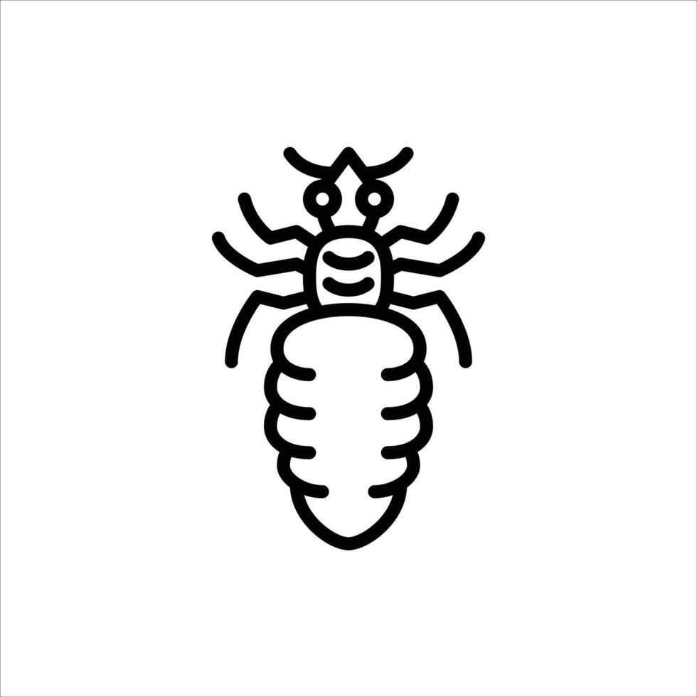 louse outline icon. lice black line illustration. vector