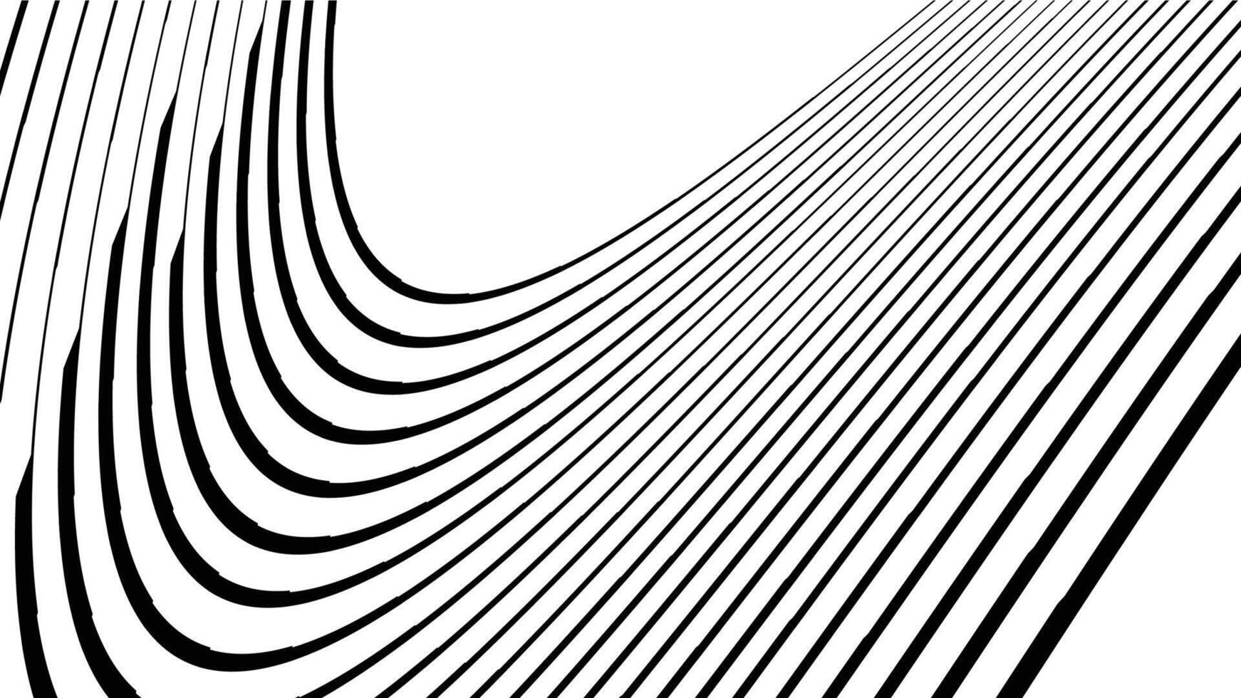 a black and white image of a curved line background. vector