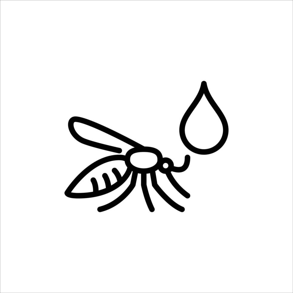 dengue fever outline icon. malaria black line illustration. vector