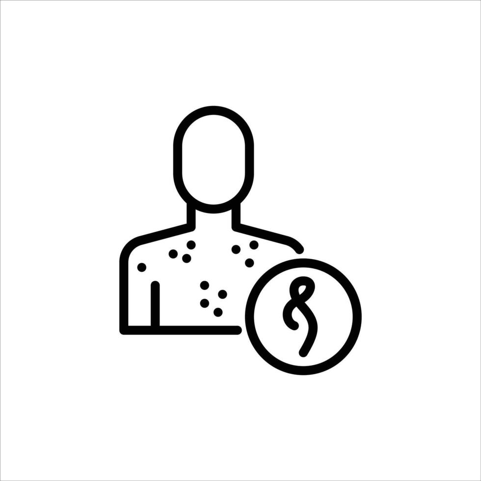 ebola virus outline icon. ebola patient black line illustration. vector