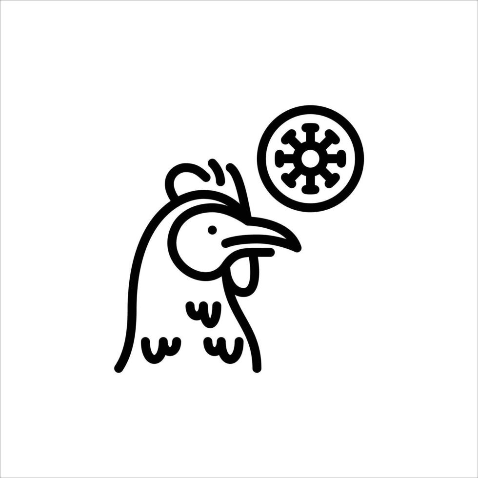 bird flu outline icon. chicken pox black line illustration. vector