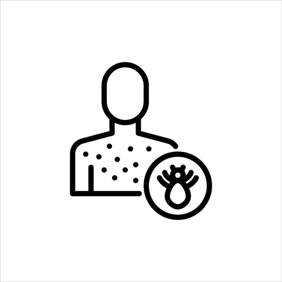Typhus outline icon. bacteria black line illustration. vector