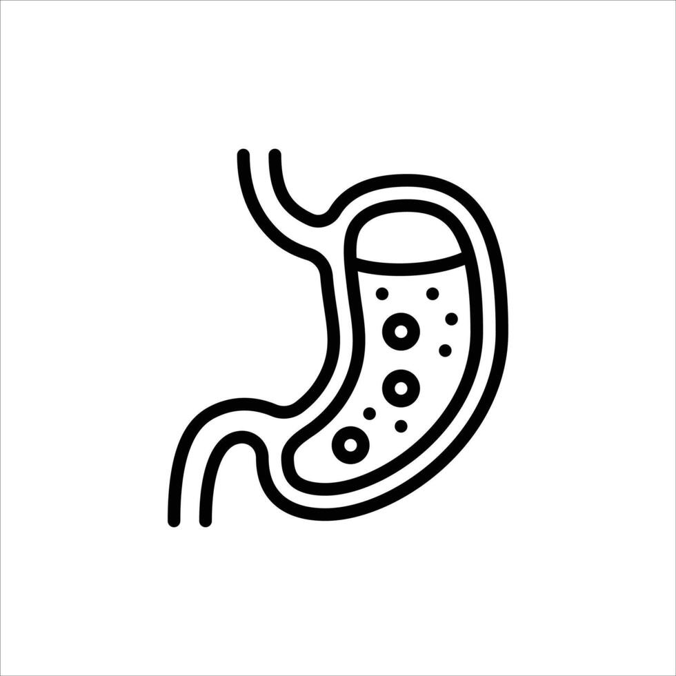 Gerd outline icon. stomach disease black line illustration. vector