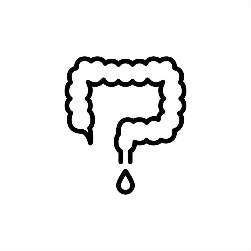 diarrhoea outline icon. abdominal black line illustration. vector