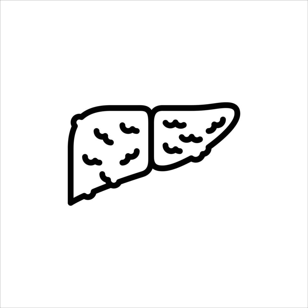 cirrhosis outline icon. liver disease black line illustration. vector