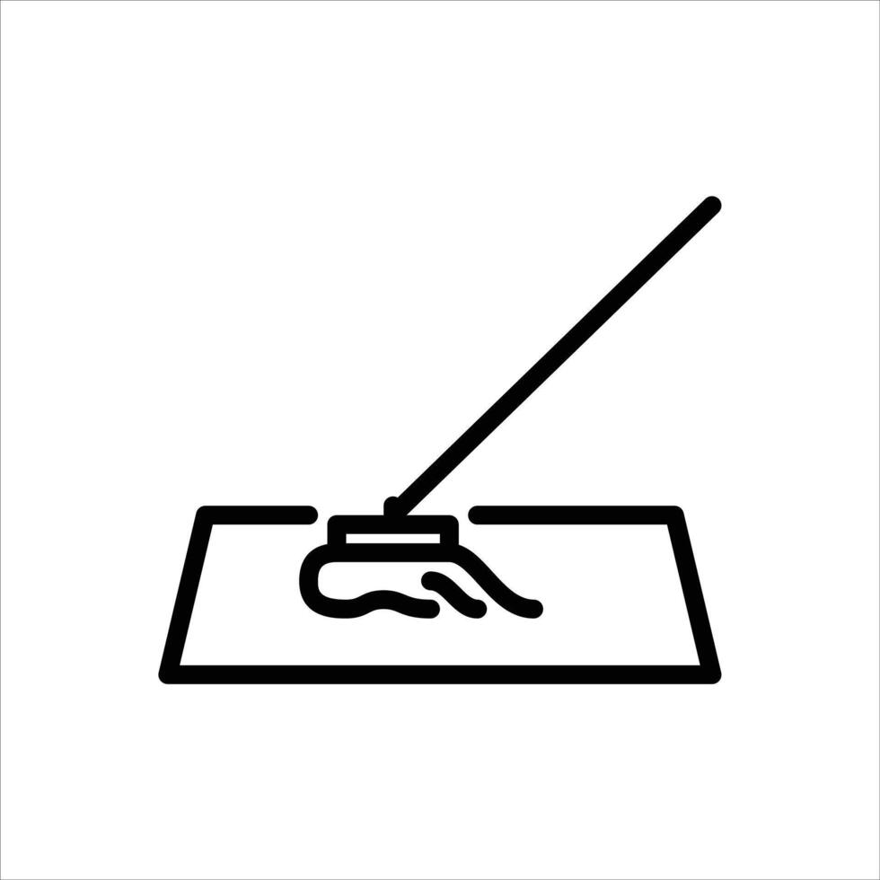 mopping outline icon. mop black line illustration. vector