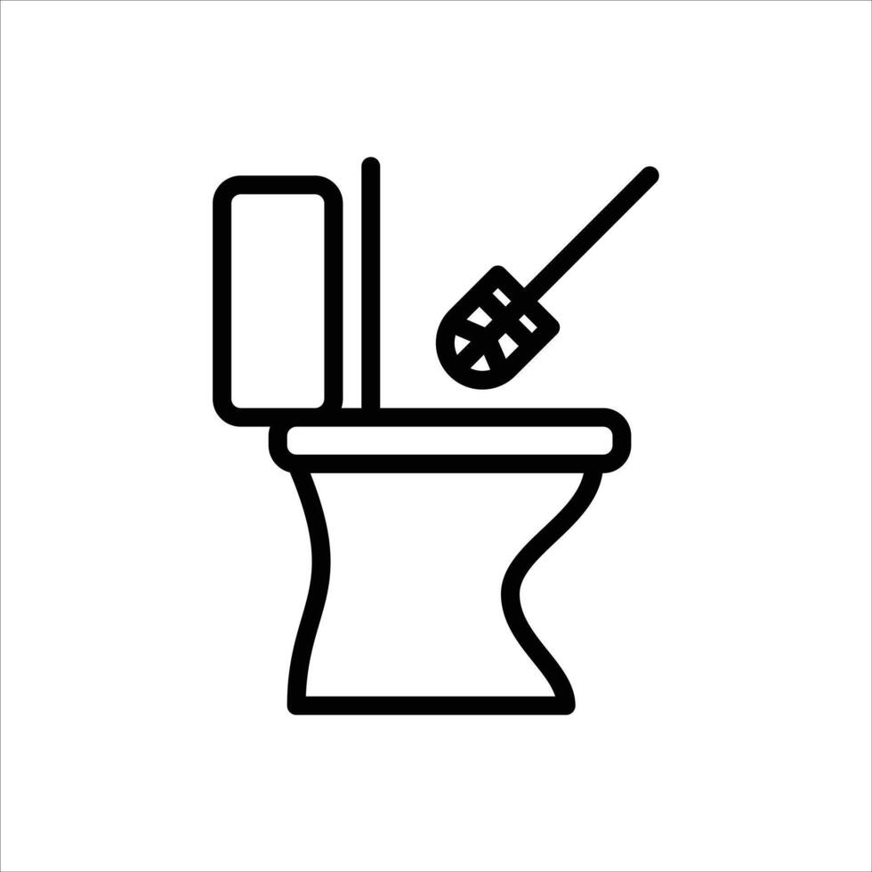 cleaning wc water closet outline icon. cleaning toilet black line illustration. vector