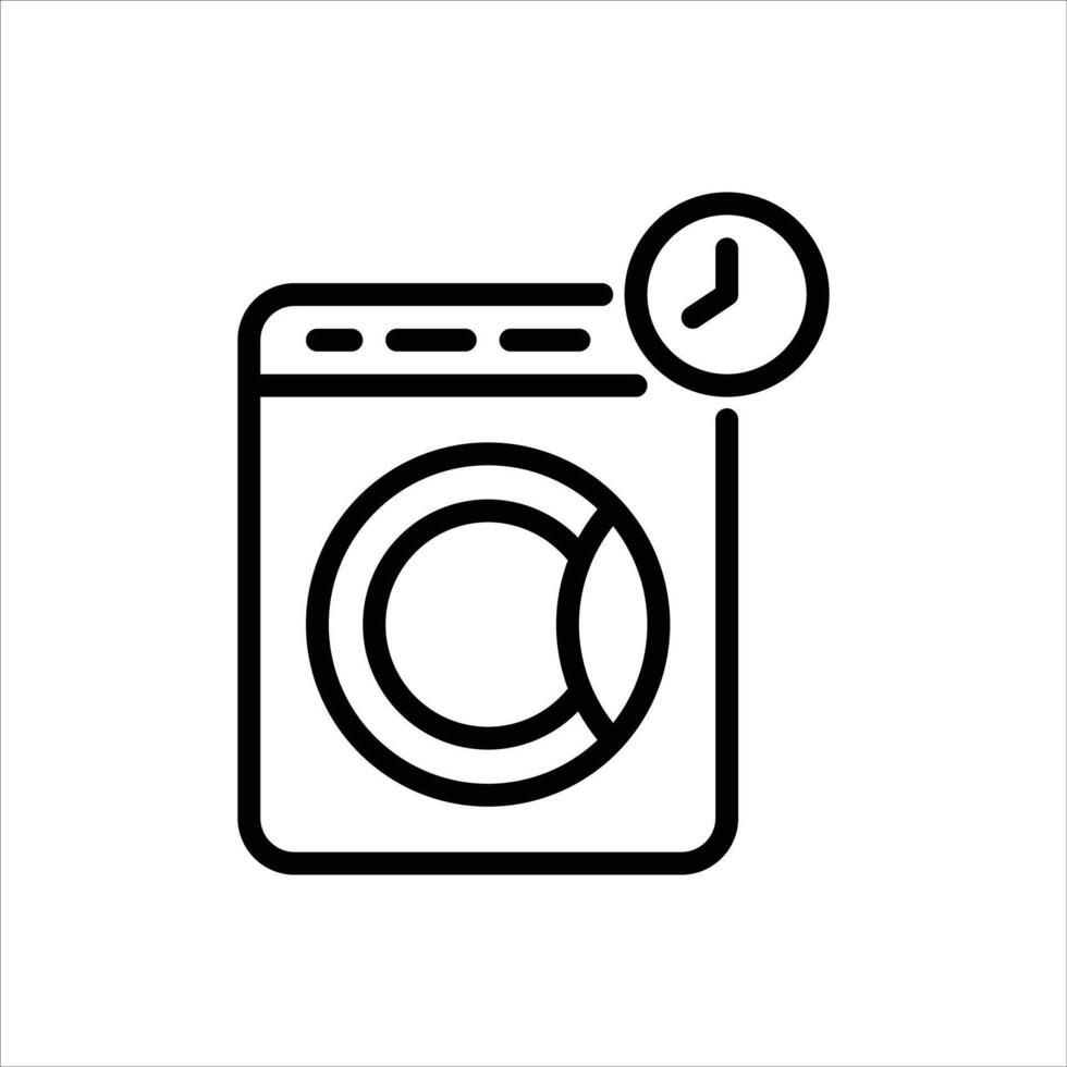 washing machine outline icon. laundry black line illustration. vector