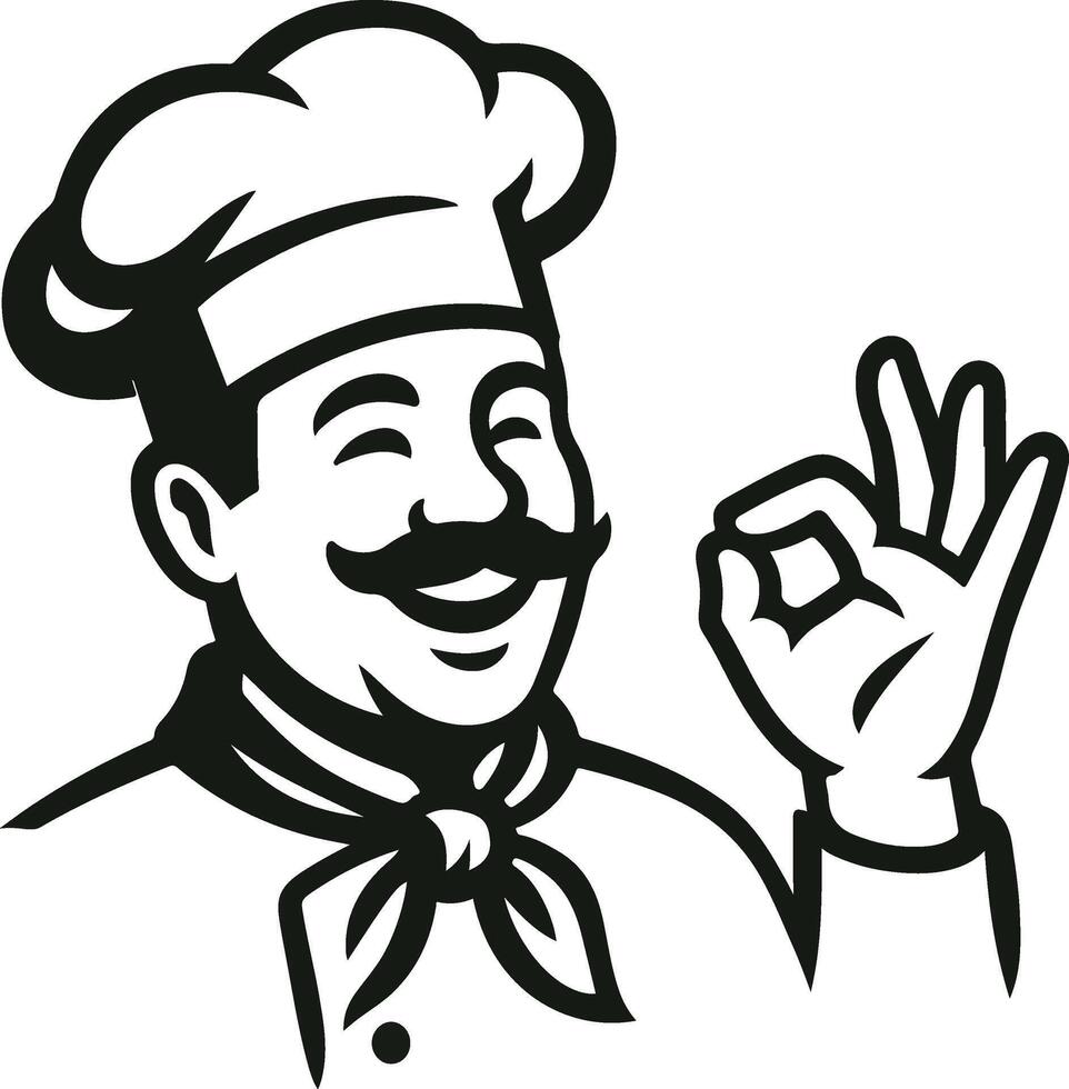 Chef chef ok sign illustration vector