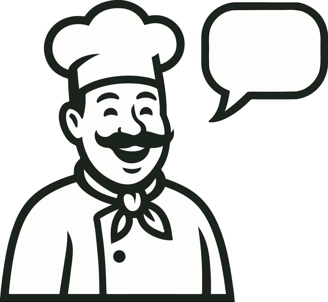 Chef with speech bubble illustration vector