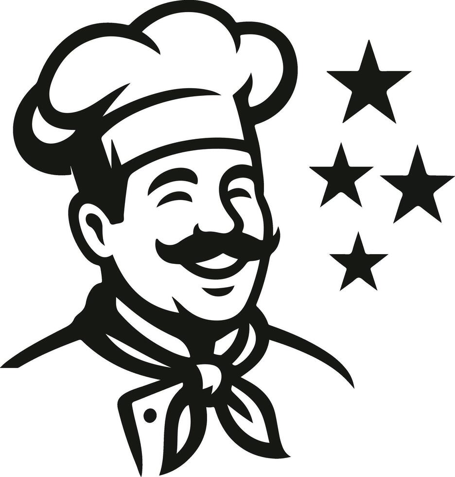 Chef chef with stars illustration vector