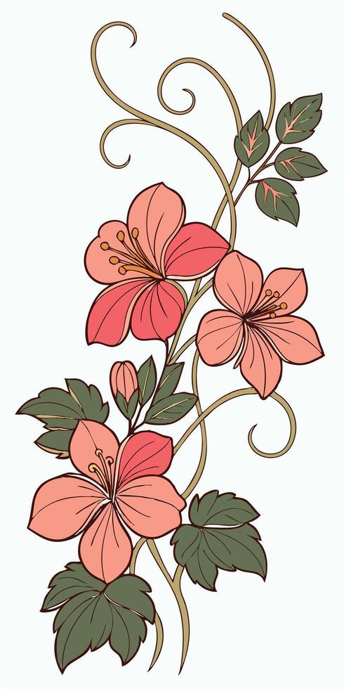 close-up the flowers of the Begonia flower arranged beautifully and decorated with vines vector