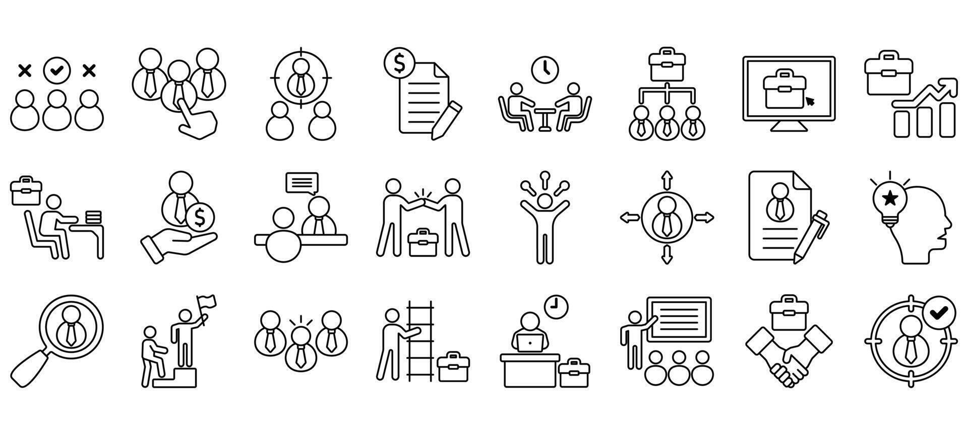 set of recruitment icons. vector
