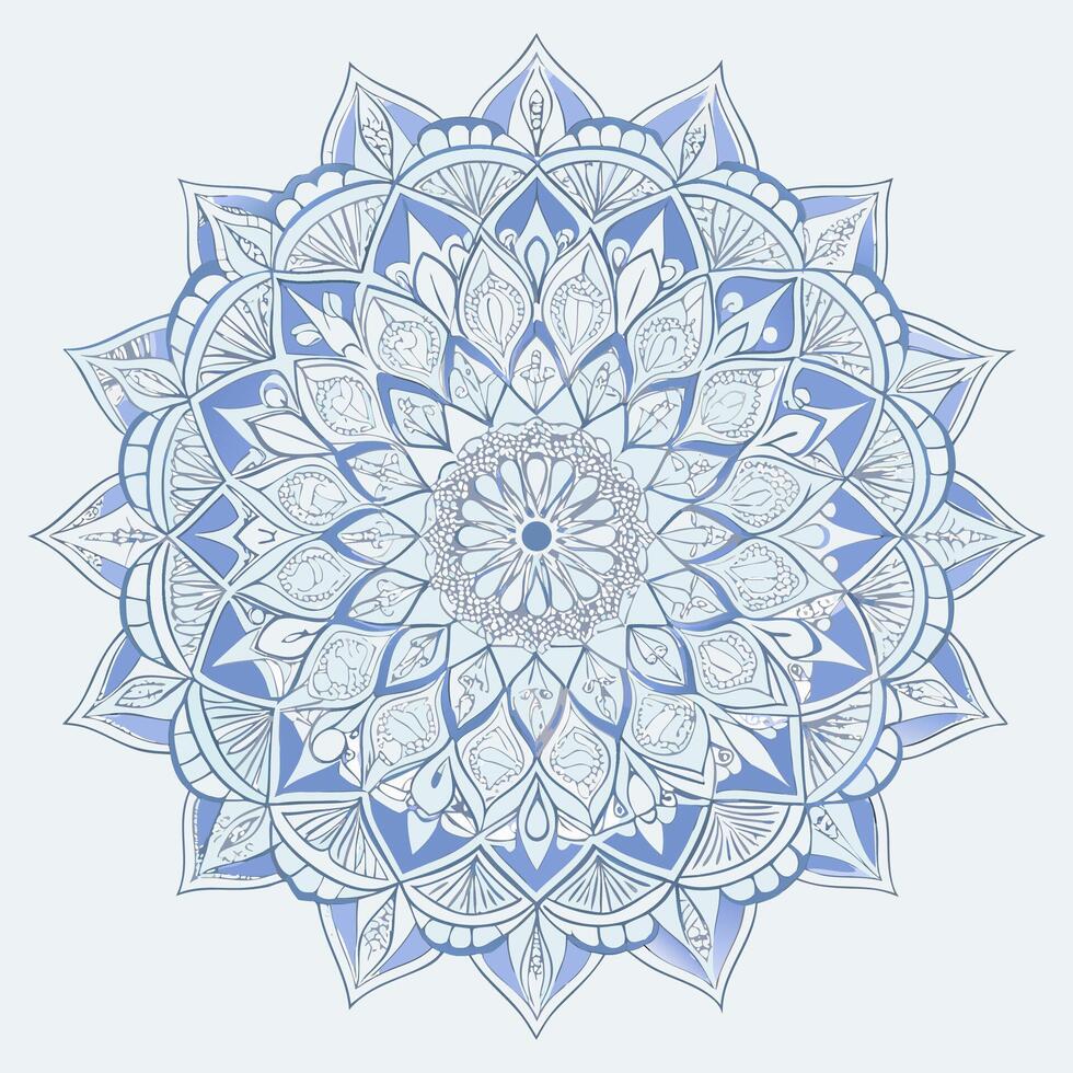 A blue and white flower design on a white background vector