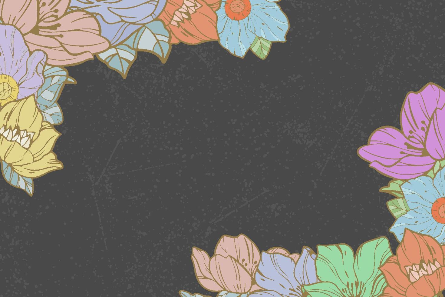 colorful vintage botanical flower background vector