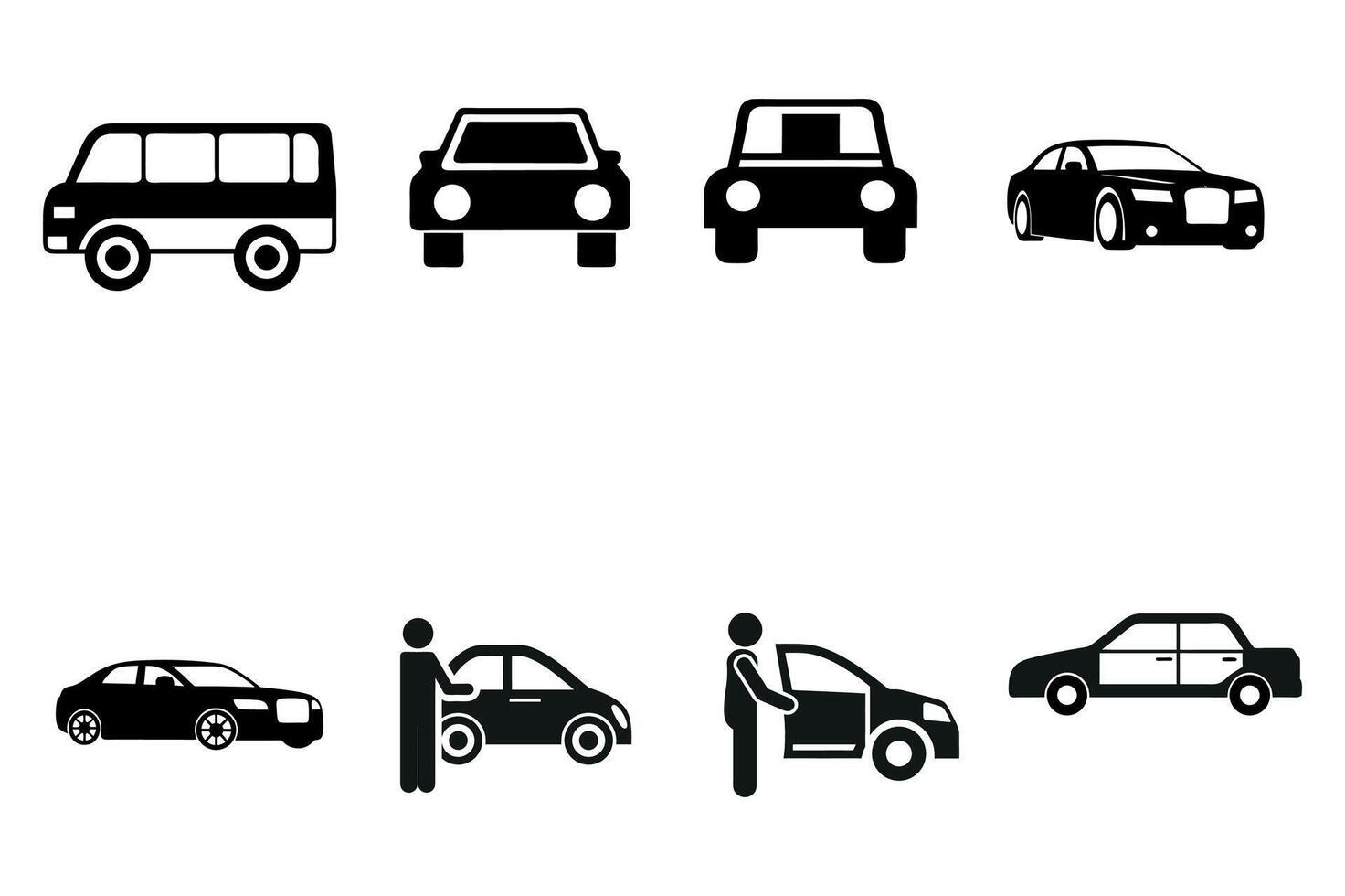 Transport Symbol Set - Car View vector
