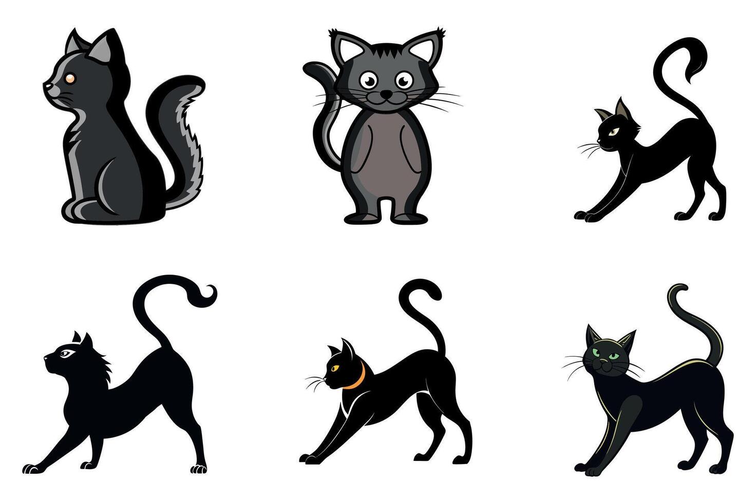 Funny Chibi Cat Bundle vector