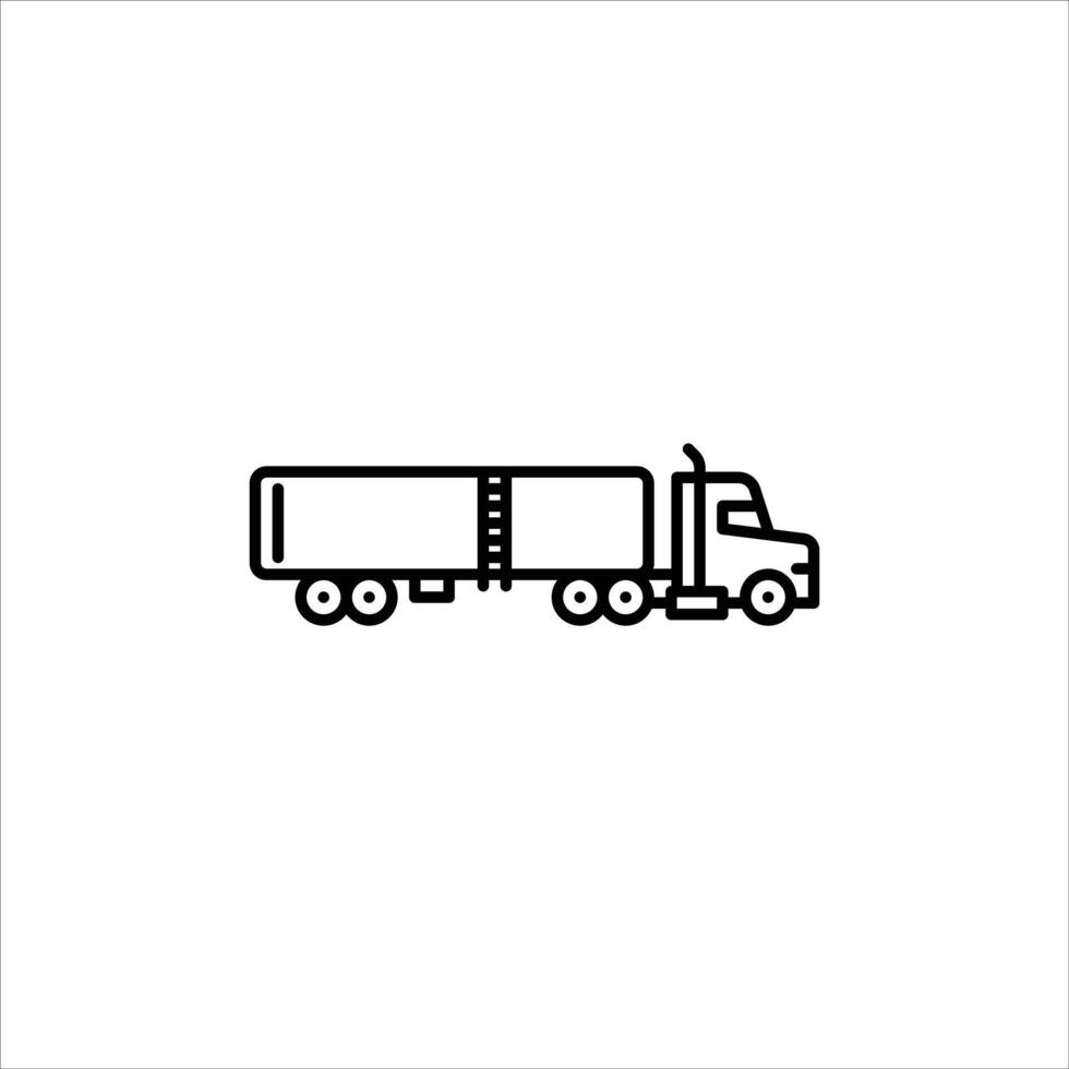 tanker truck outline icon. petrol truck black line illustration. vector