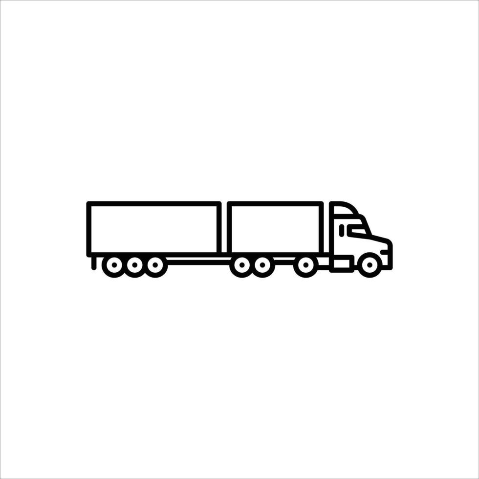 road train outline icon. long combination vehicle line illustration. vector
