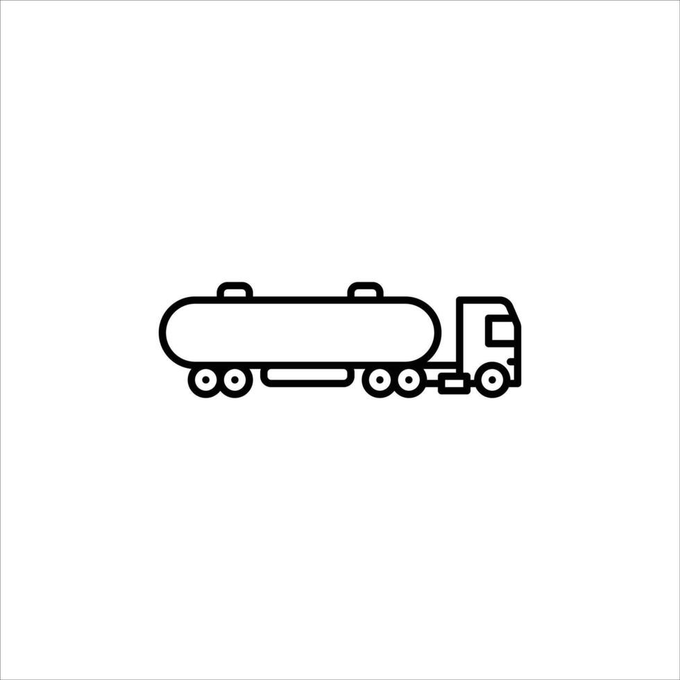 tanker truck outline icon. petrol truck line illustration. vector