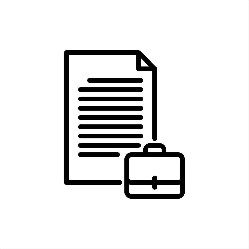 job task outline icon. Job desk black line illustration. vector