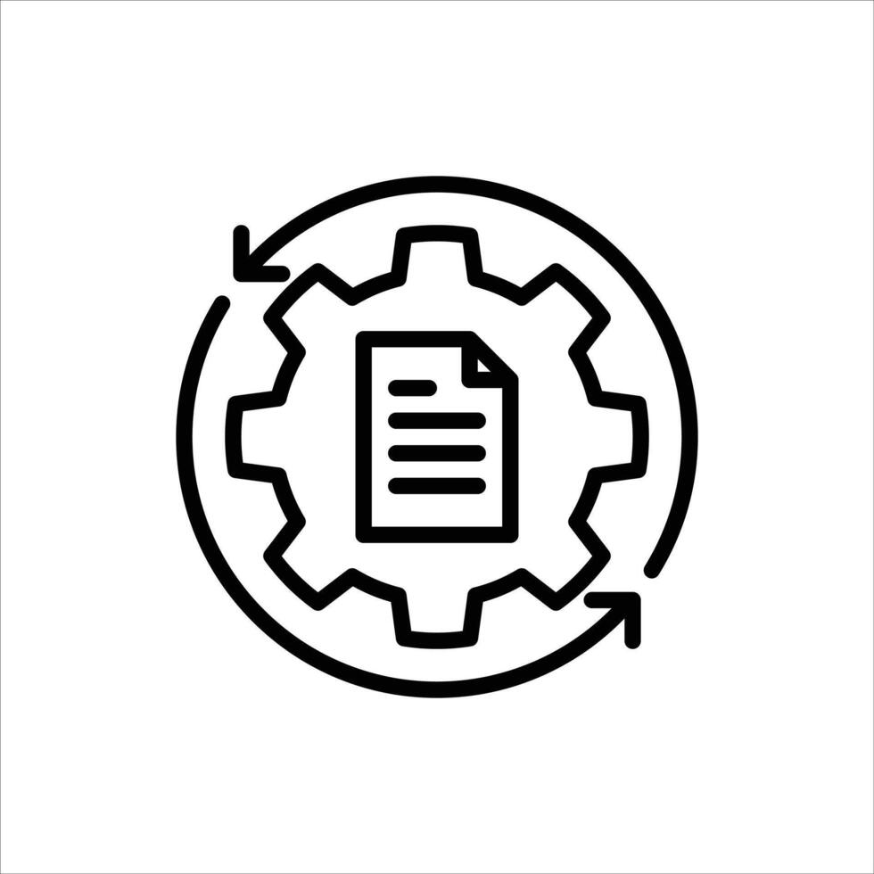 task management outline icon. workflow plan black line illustration. vector