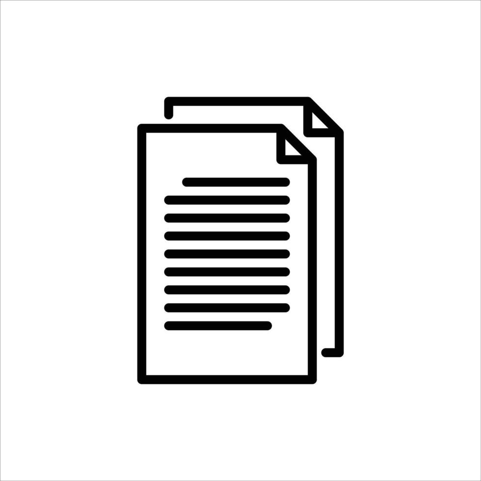 paperwork outline icon. document black line illustration. vector