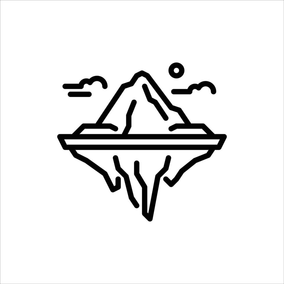 Mount outline icon. Mount black line illustration. vector