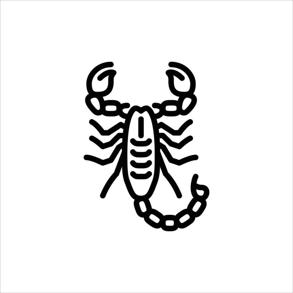 Scorpion outline icon. scorpio black line illustration. vector