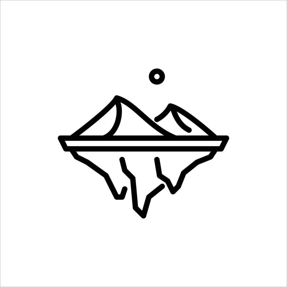Desert outline icon. Desert black line illustration. vector