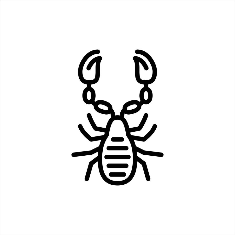 False scorpion outline icon. pseudoscorpion black line illustration. vector
