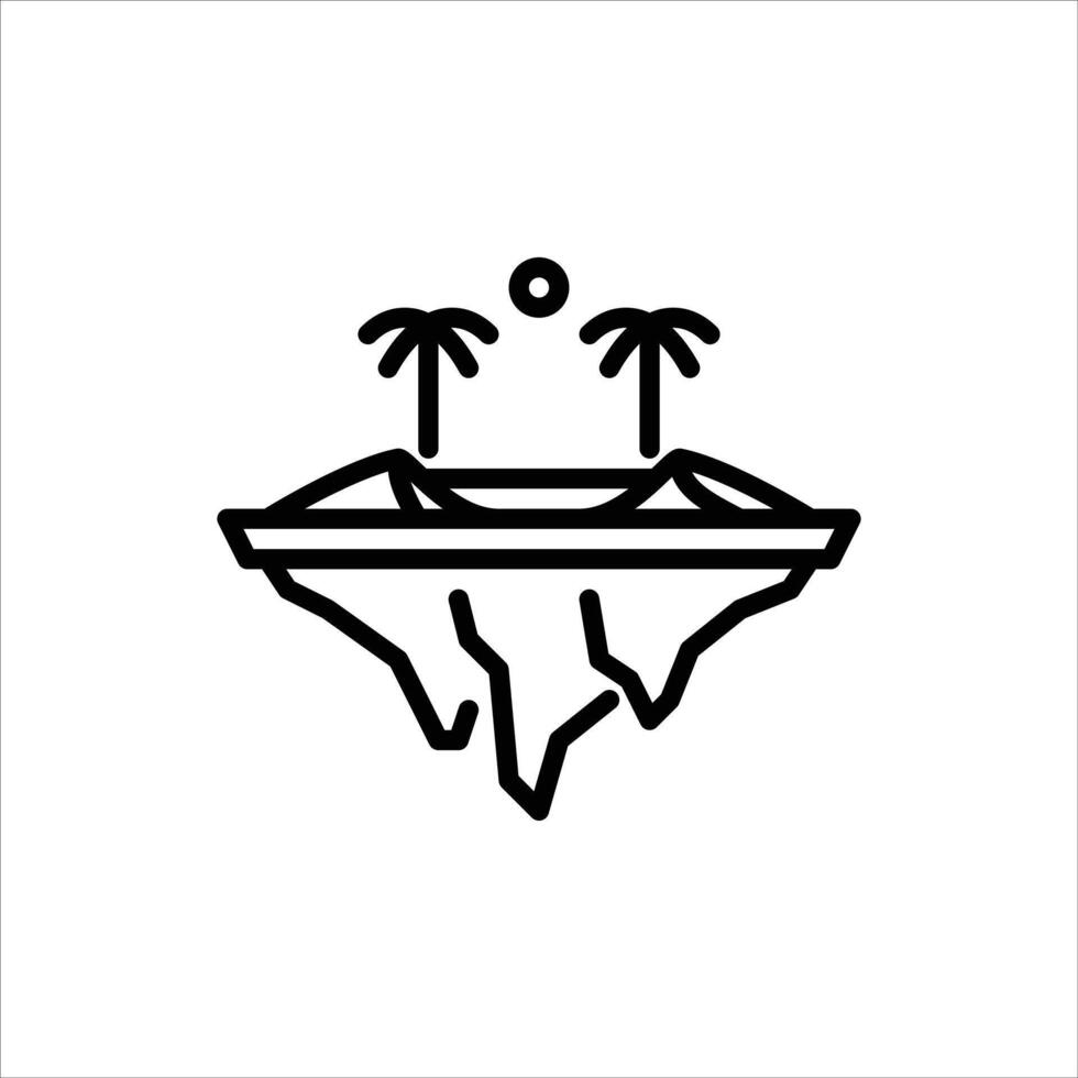 Oasis outline icon. Oasis black line illustration. vector