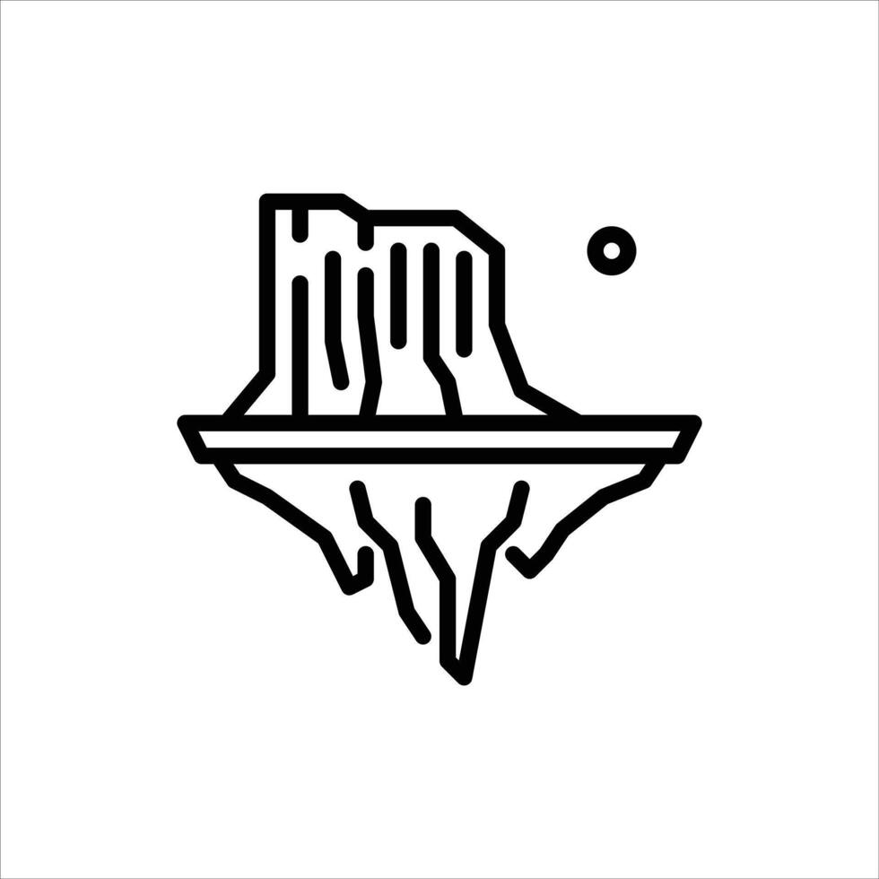 Cliff outline icon. Cliff black line illustration. vector