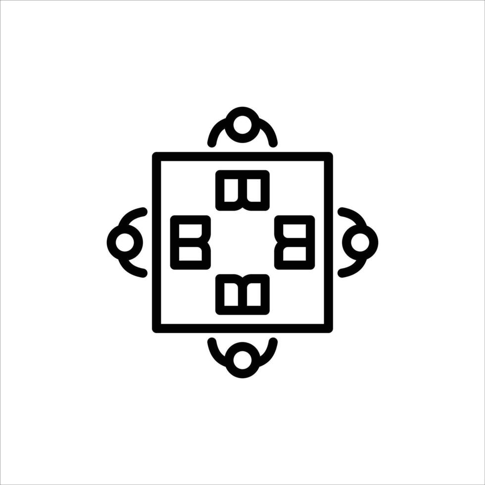 Book club meeting outline icon. Book club black line illustration. vector