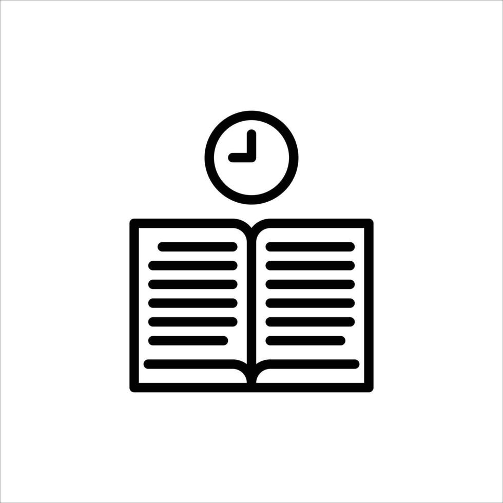 Reading time outline icon. book black line illustration. vector