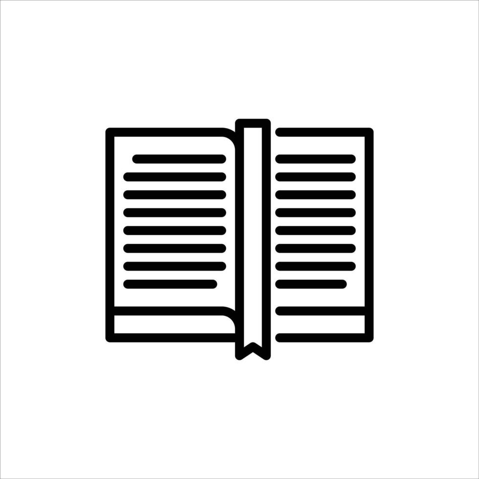 bookmark outline icon. Open book black line illustration. vector
